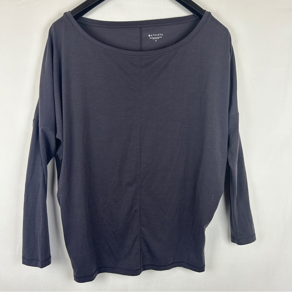Athleta dark gray relaxed shoulder active top cover up size S